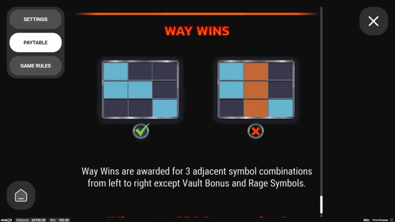Primal Rampage - winning combinations on the field